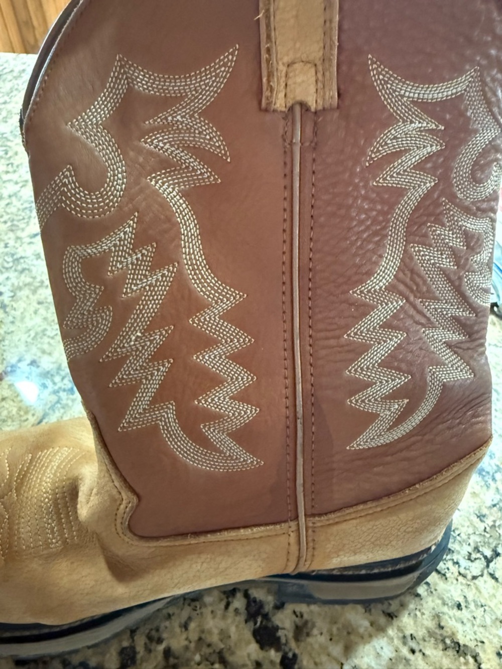 Rocky Two-Tone Brown and Tan Western Cowboy Boots - Picture 6 of 7